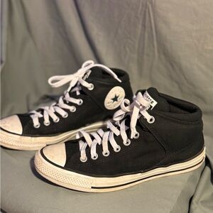 Converse Black and White Mid-Top Sneakers